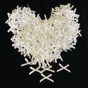 Mini White Satin Bows. 130 Bows Hand Knotted